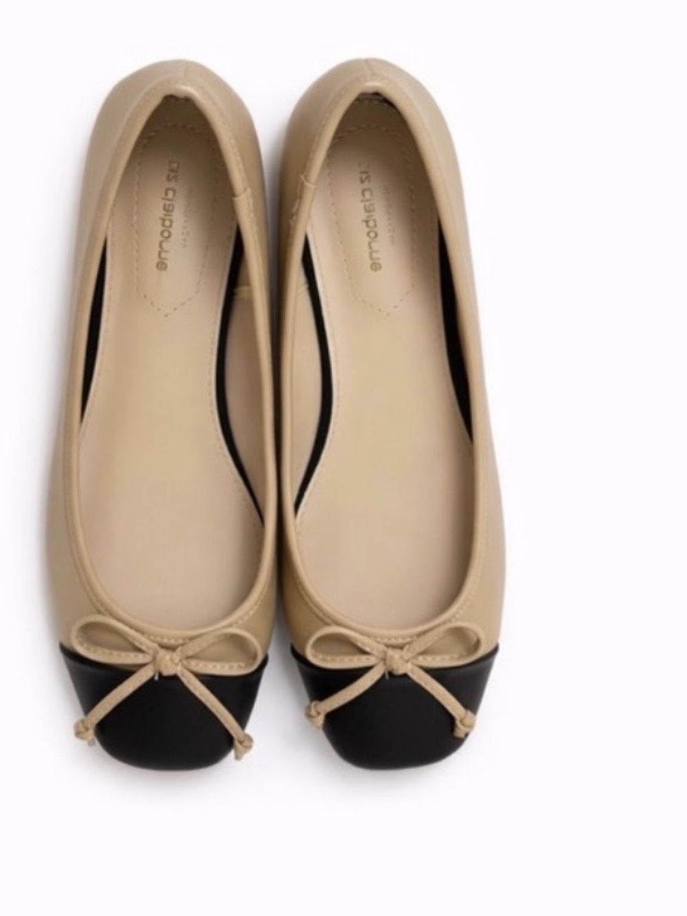 Liz Claiborne Cap‎ Toe Ballet Flats Nude Black NWT | Quiet Luxury Classic